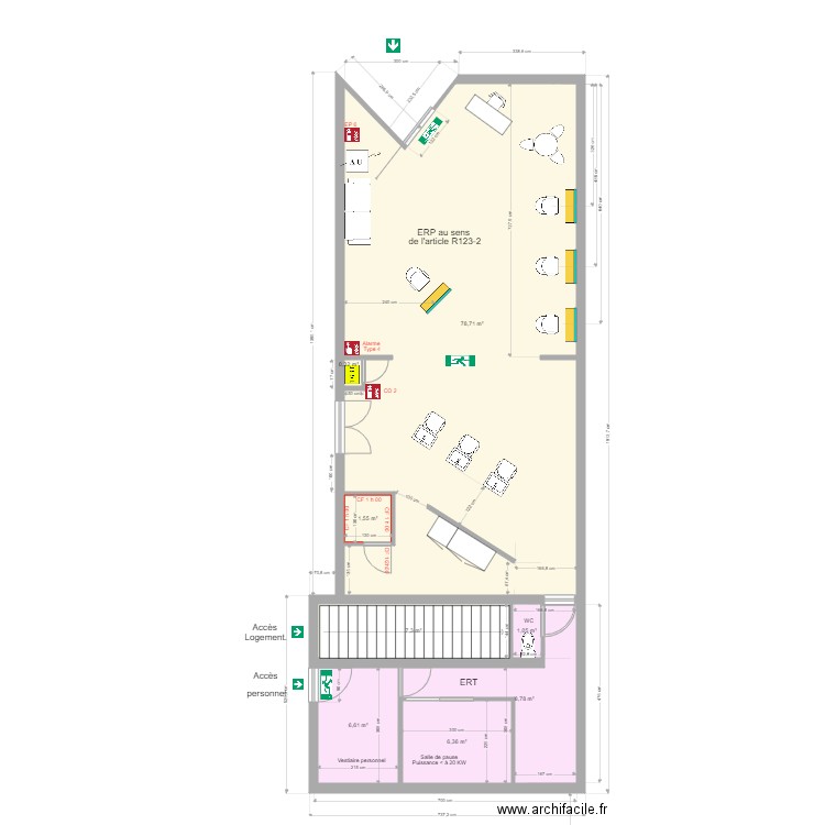 Coiffeur foirail 5. Plan de 8 pièces et 111 m2