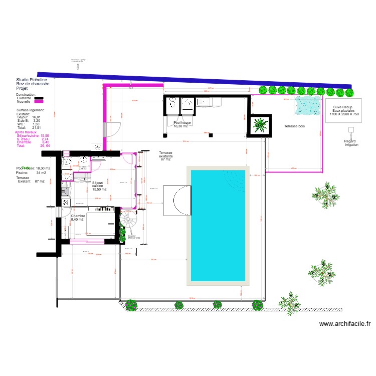 Studio Picholine Projet 02 19 2. Plan de 0 pièce et 0 m2 Studio Picholine Projet 02 19 2. Plan de 0 pièce et 0 m2