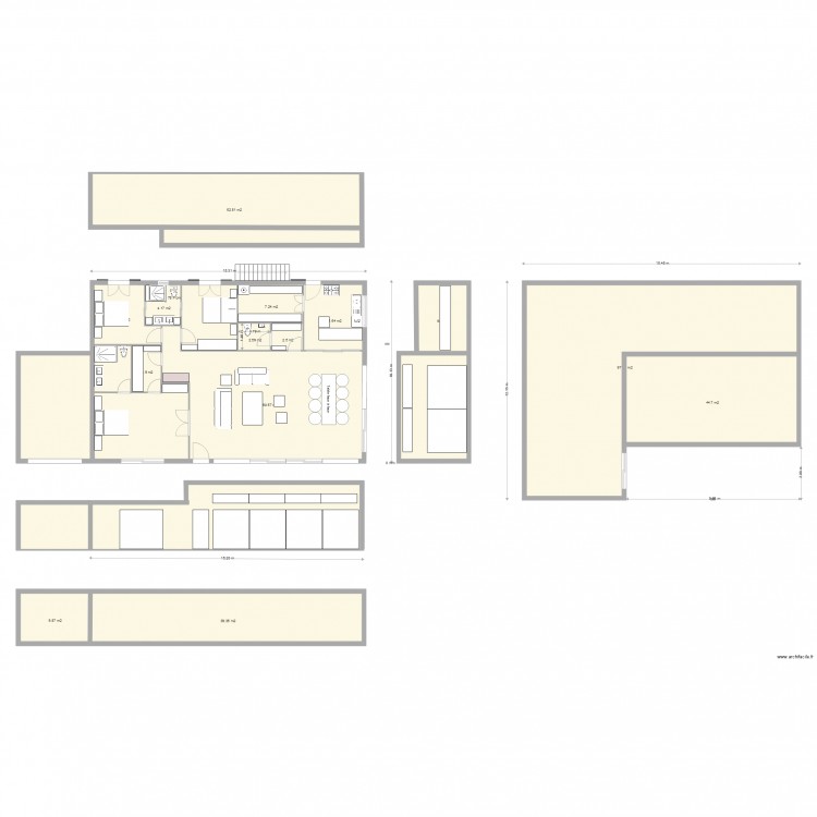 La case bambou plan 3105 sans salon wc changé. Plan de 0 pièce et 0 m2