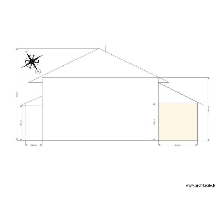 Mams Façade Nord avec extension 02. Plan de 0 pièce et 0 m2