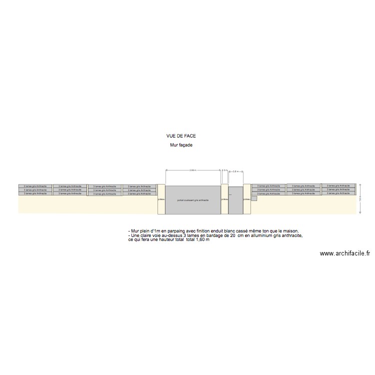 mur clôture maison v1. Plan de 0 pièce et 0 m2