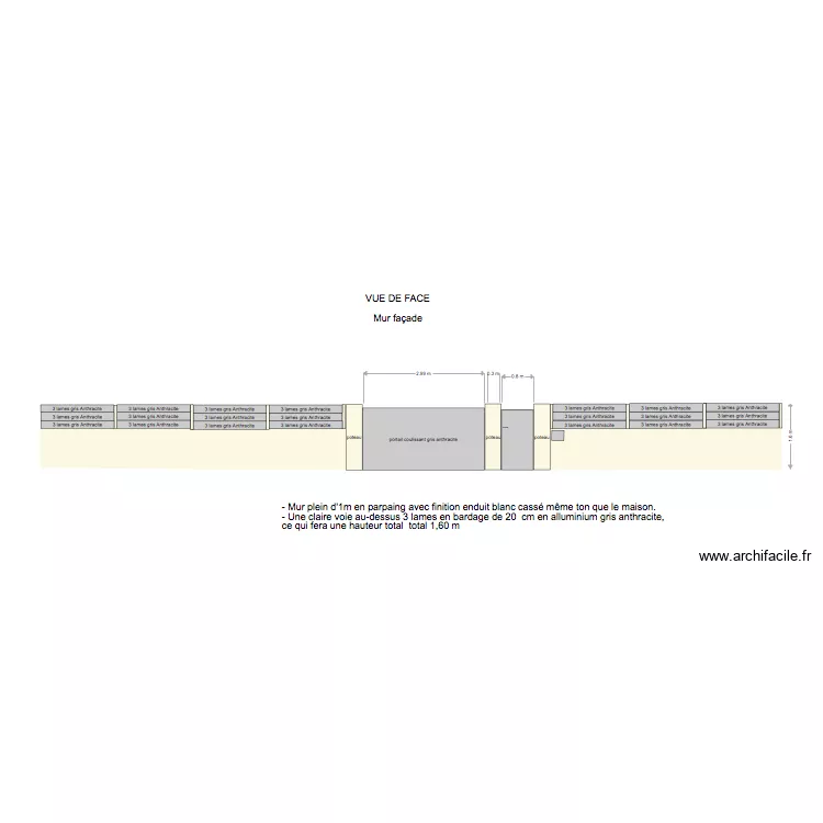 mur clôture maison v1. Plan de mur clôture maison v1. Plan de