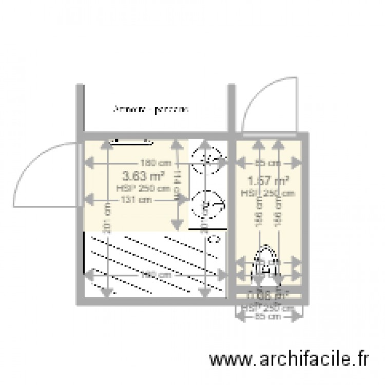 CHAMBRE B8 SDB . Plan de 0 pièce et 0 m2