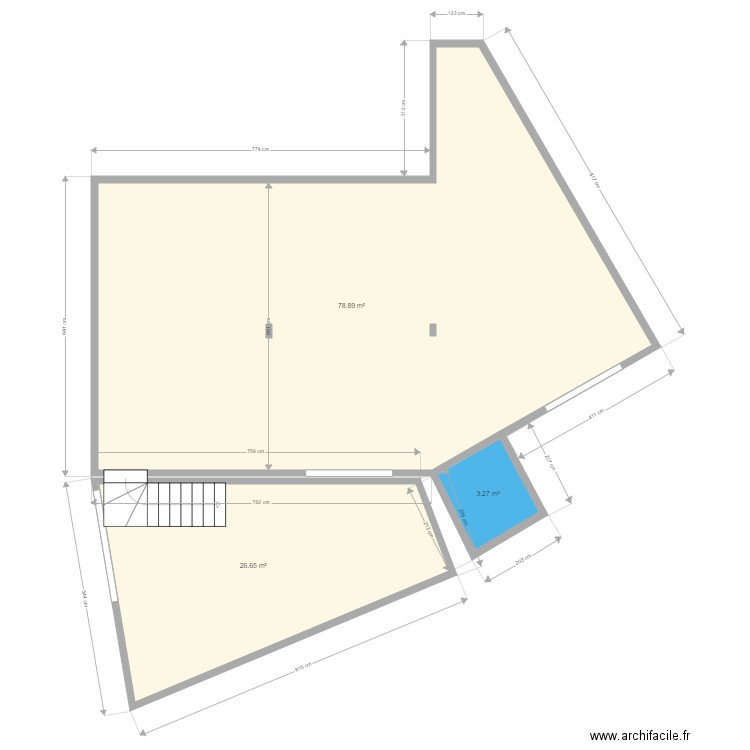 plan nouvo magasin modif. Plan de 3 pièces et 109 m2