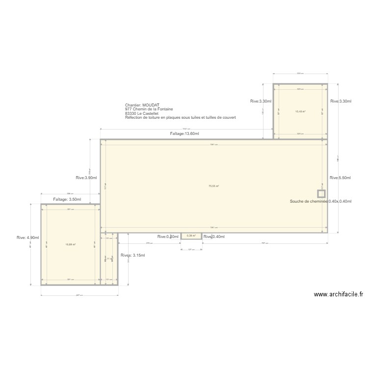 Plan MOUDAT. Plan de 6 pièces et 107 m2