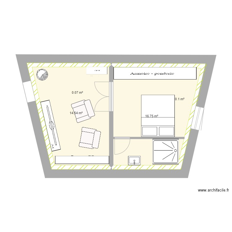 chambre parent. Plan de 0 pièce et 0 m2