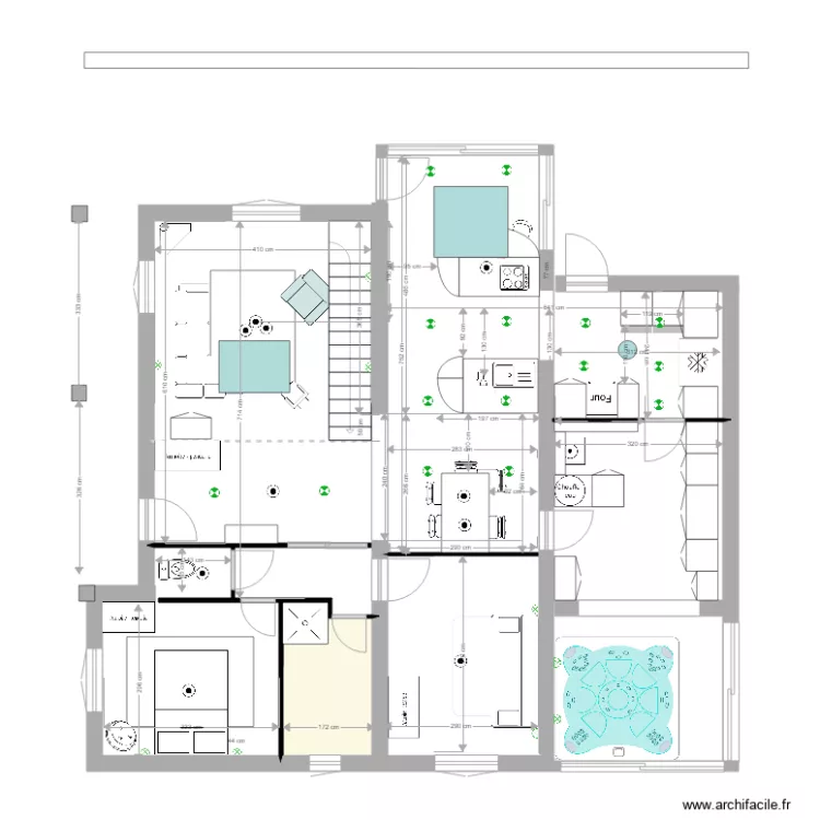 MARCHEPRIME escalier poutre ouverture. Plan de 
