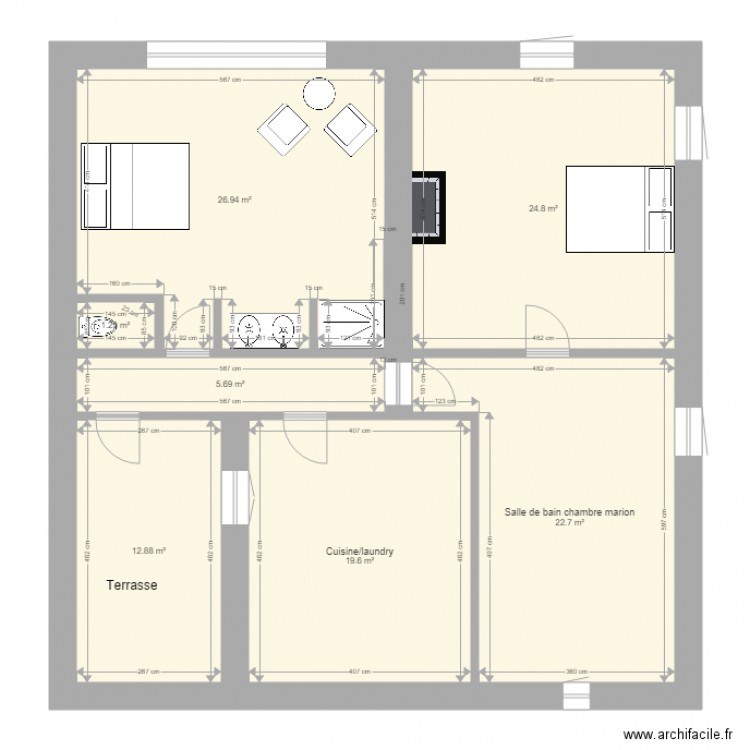 Etage martine. Plan de 0 pièce et 0 m2