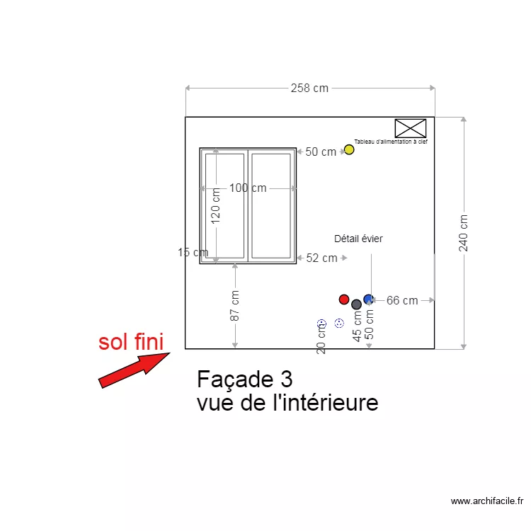 FJ mira 5 fa&ccedil;ade 3 vue int&eacute;rieure. Plan de 
