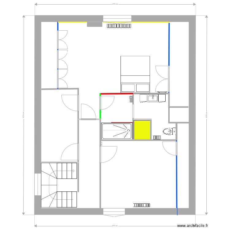 Hippolyte PINAUD 2 ième étage travaux 24 11 2020. Plan de 0 pièce et 0 m2