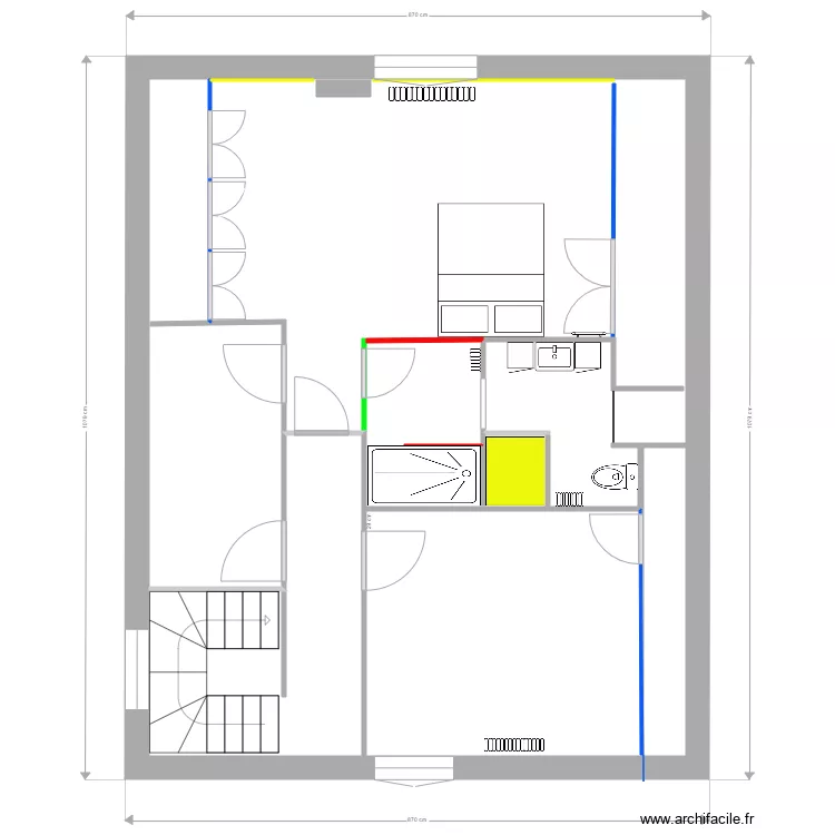 Hippolyte PINAUD 2 i&egrave;me &eacute;tage travaux 24 11 2020. Plan de 