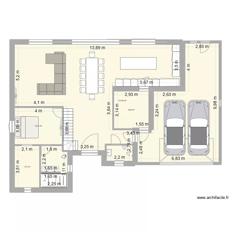 Maison 2. Plan de 4 Pièces et 166 m² Maison 2. Plan de 4 Pièces et 166 m²