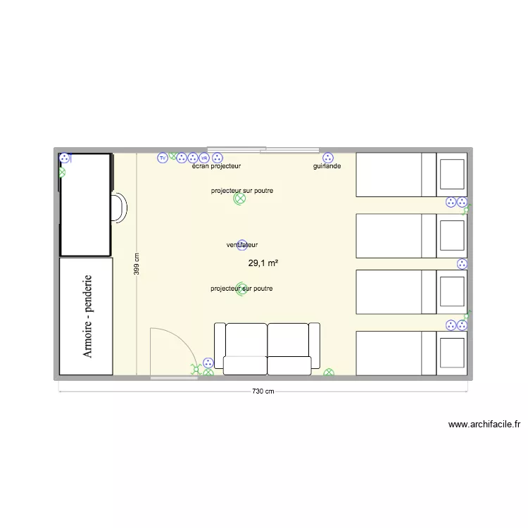 Chambre M.Marchand. Plan de 