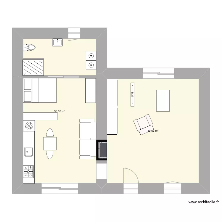la papinière studio. Plan de 2 et 64 m² la papinière studio. Plan de 2 et 64 m²