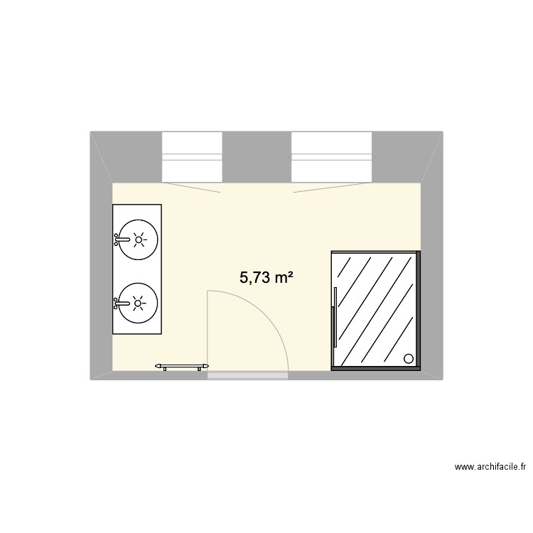 ANAIS. Plan de 1 pièce et 6 m2