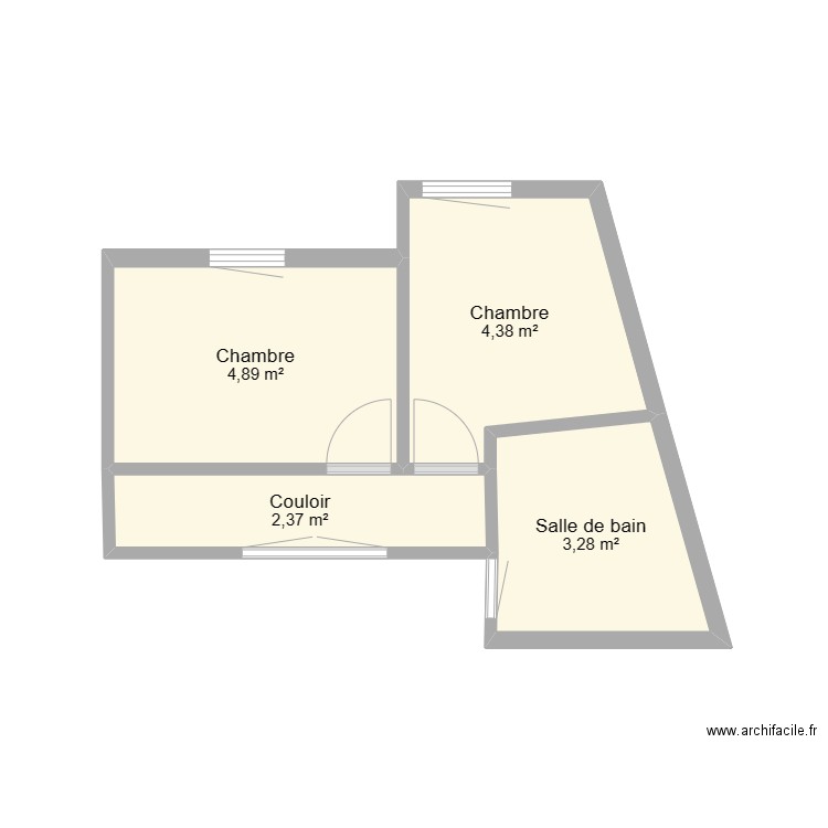 Elise Actuel. Plan de 4 pièces et 15 m2