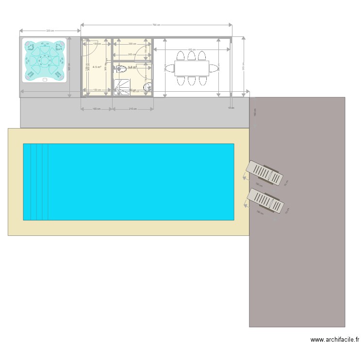 Pool House V1. Plan de 0 pièce et 0 m2