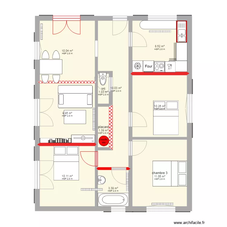 appart arlac ali6. Plan de 