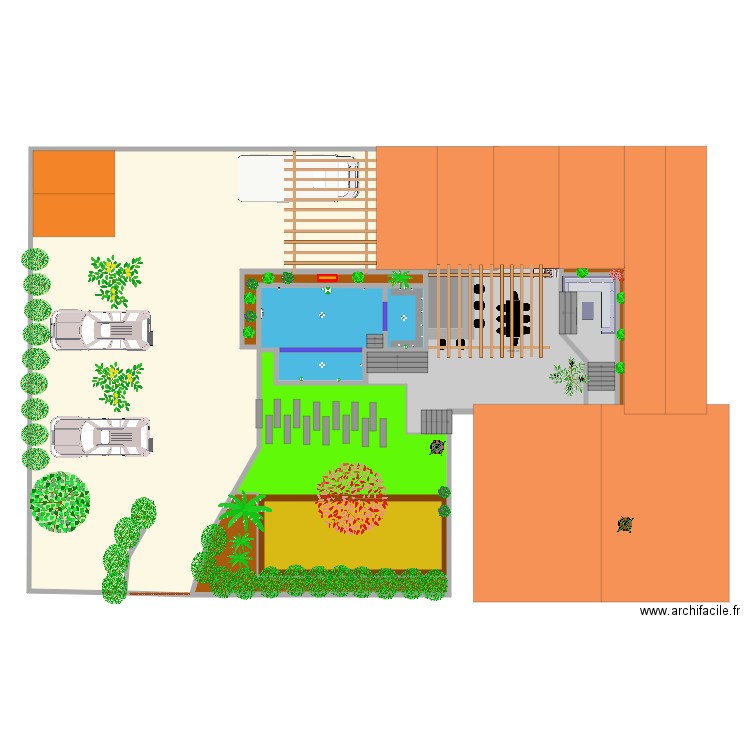 plan jardin terain de boule. Plan de 0 pièce et 0 m2