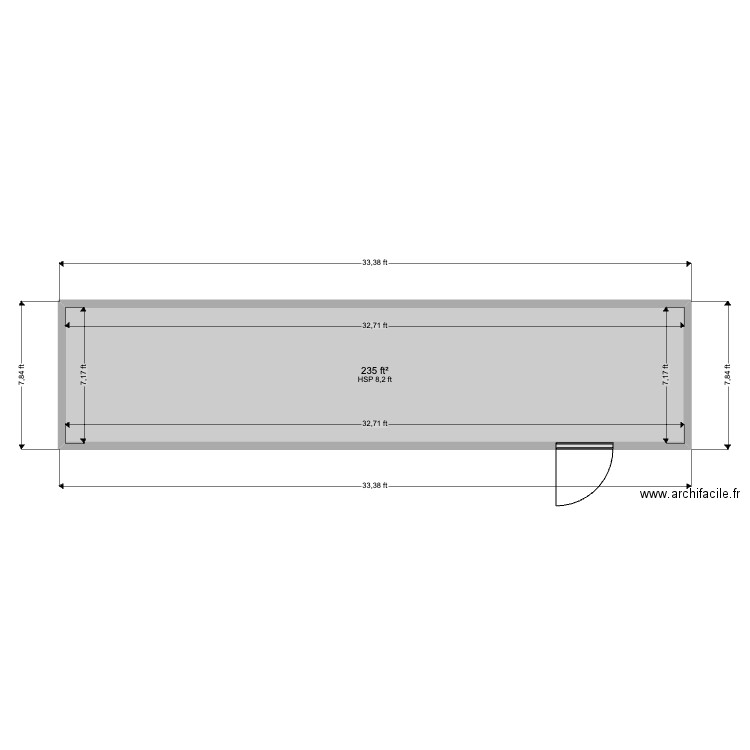 278 Chamber - Huve. Plan de 1 pièce et 22 m2