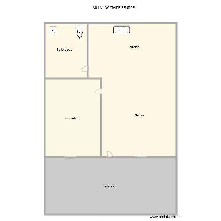 VILLA LOCATAIRE BENDRE. Plan de 