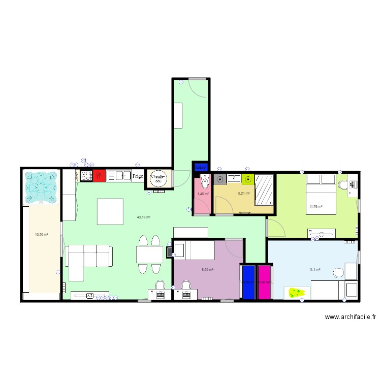 appart 1. Plan de 0 pièce et 0 m2