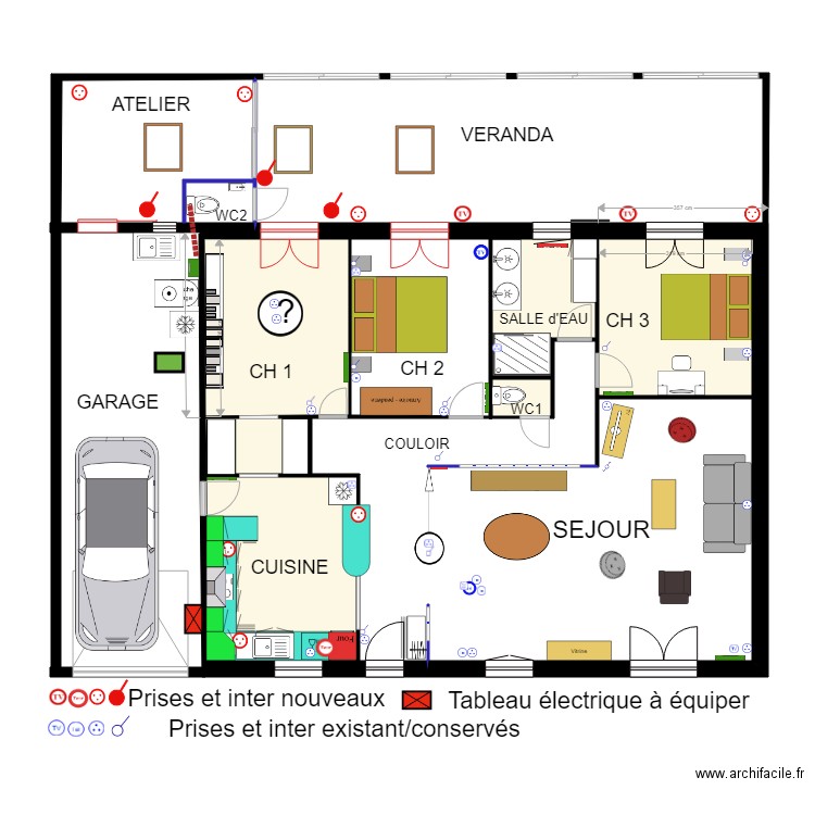 NIEUL RC Electricité Après travaux. Plan de 0 pièce et 0 m2