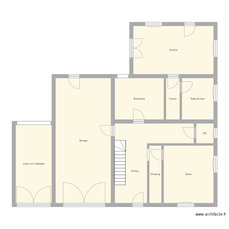 Croquis WITTMANN Rch. Plan de 10 pièces et 136 m2