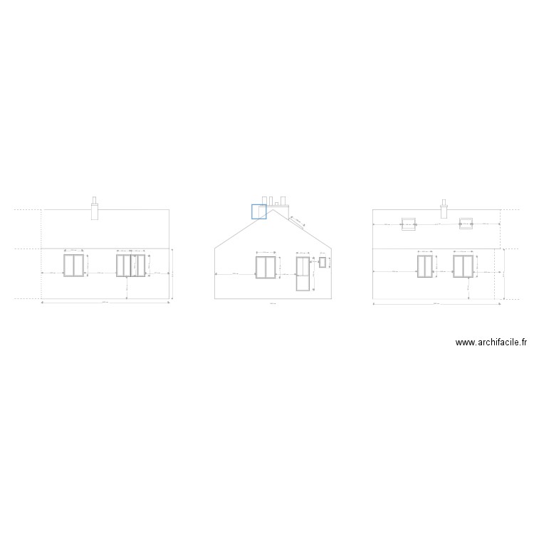 plan de façade. Plan de 0 pièce et 0 m2