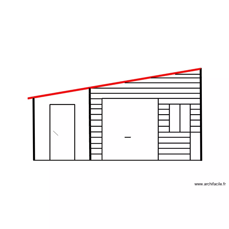 Fa&ccedil;ade ouest abri voiture. Plan de 