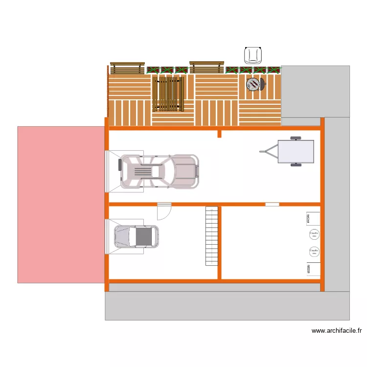 RDC et terrasse. Plan de 