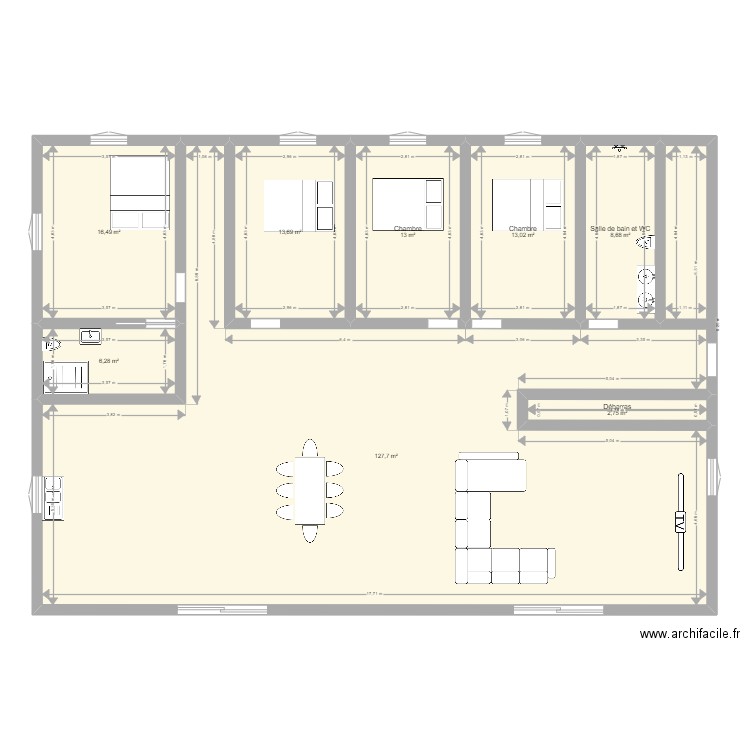 Marvatou. Plan de 8 pièces et 202 m2