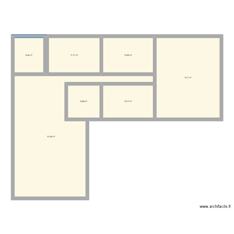 Plan B. Plan de 7 pièces et 128 m2