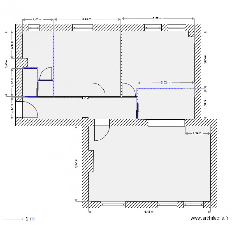 Travaux - Murs colores. Plan de 0 pièce et 0 m2