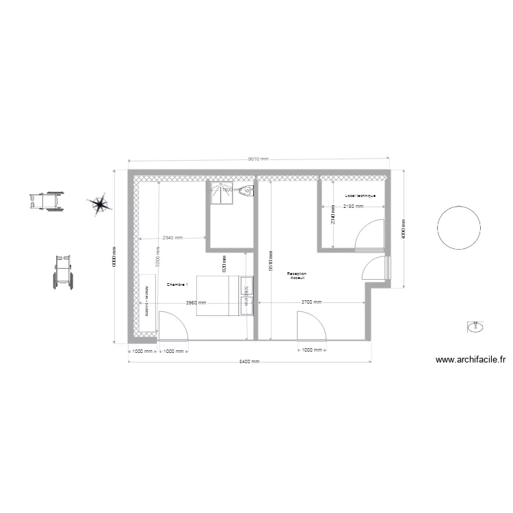 Plan rez de chauss&eacute;e projet tuyauterie. Plan de 