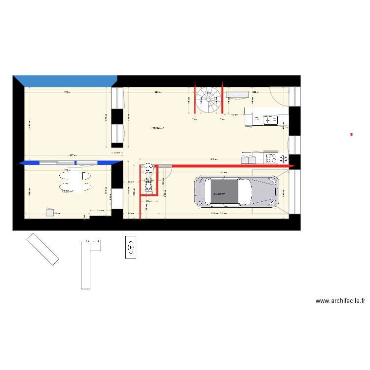 Location ramber rdc. Plan de 0 pièce et 0 m2