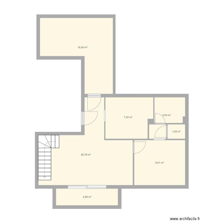 32 Curial   Bas Duplex. Plan de 7 pièces et 61 m2