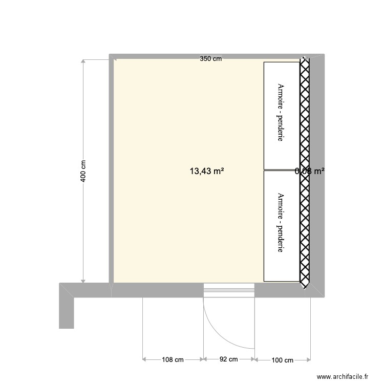 Veranda. Plan de 2 pièces et 14 m2