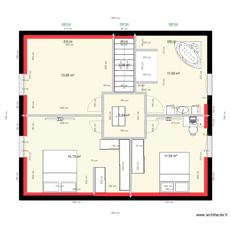 maison etage. Plan de maison etage. Plan de