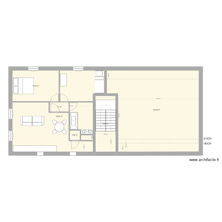 PLAN MOISSY. Plan de 6 pièces et 136 m2