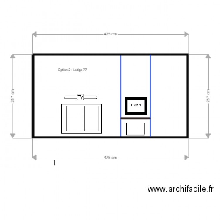 salon  option 2. Plan de 0 pièce et 0 m2