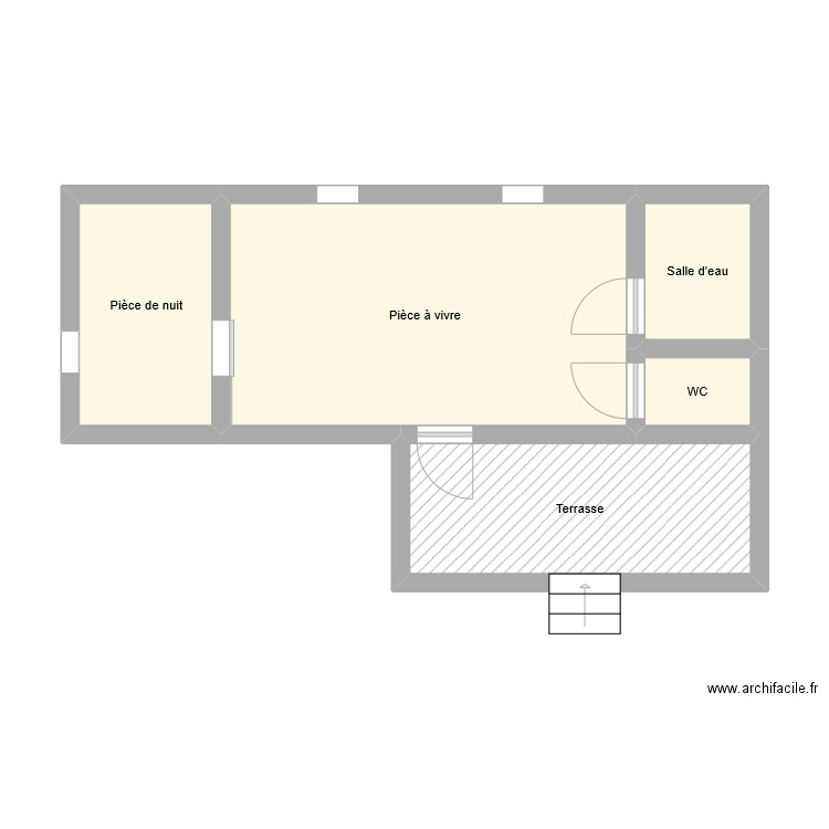 GR1227. Plan de 5 pièces et 38 m2