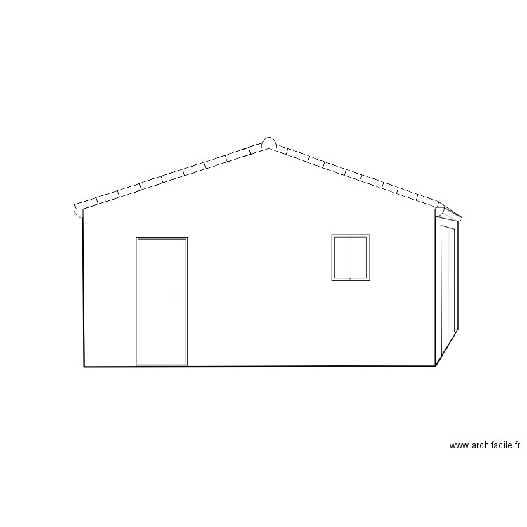 Garage façade Nord 2 pents perpendiculaire maison. Plan de 0 pièce et 0 m2