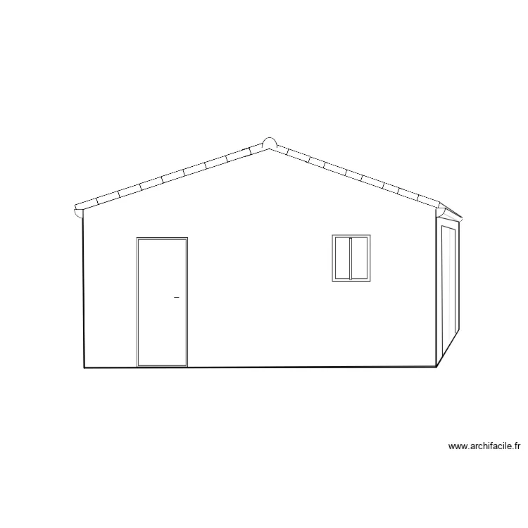 Garage façade Nord 2 pents perpendiculaire maison. Plan de Garage façade Nord 2 pents perpendiculaire maison. Plan de