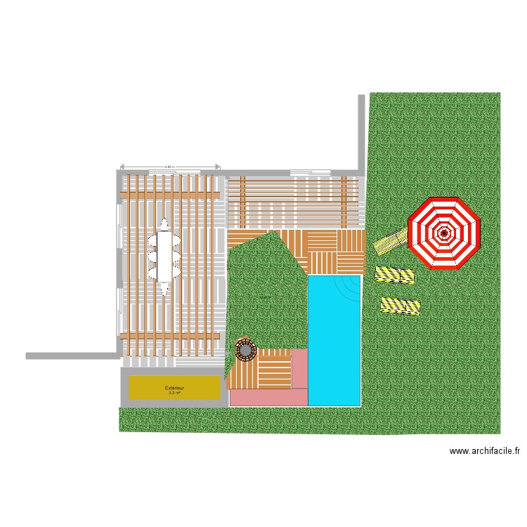 terrasse combat. Plan de 0 pièce et 0 m2