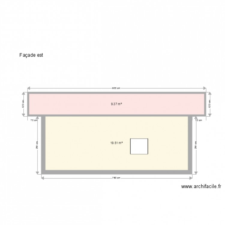 façade est. Plan de 0 pièce et 0 m2