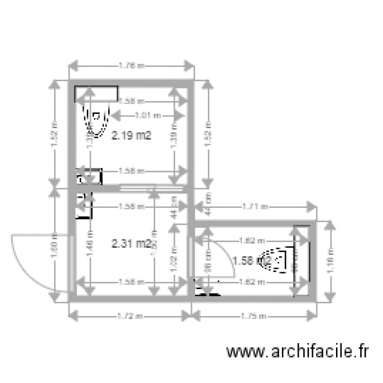 SANITAIRES AUBERGE DU CENTRE PLAN PROJET. Plan de 0 pièce et 0 m2