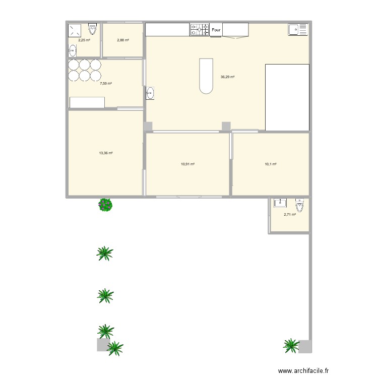 STUDIO. Plan de 8 pièces et 86 m2