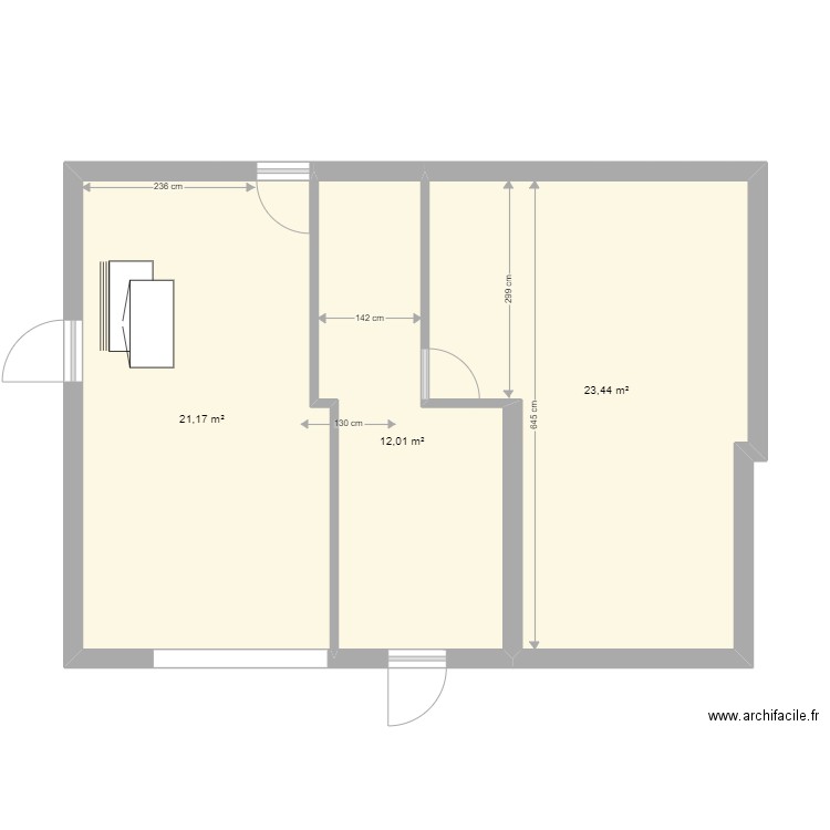 garage_9. Plan de 3 pièces et 57 m2