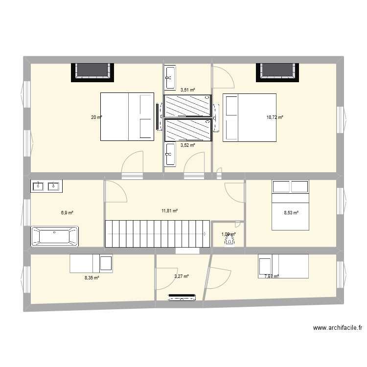 r+1 duportal. Plan de 0 pièce et 0 m2